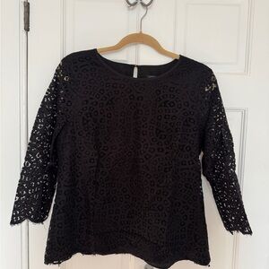 J. Crew Black Lace Blouse